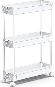 SPACEKEEPER Slim Rolling Storage Cart, Laundry Room Organization, 3 Tier Mobile Shelving Unit Bat... | Amazon (US)