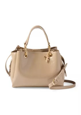 Anne Klein Small Crinkle Patent Small Tote with Detachable Strap | Belk