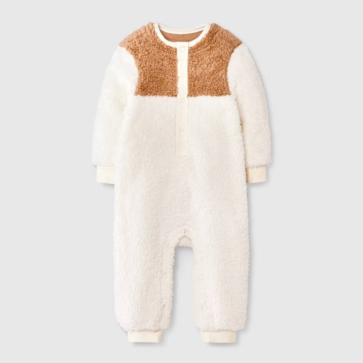 Baby Winter Snowflake Faux Shearling Romper - Cat & Jack™ Cream | Target