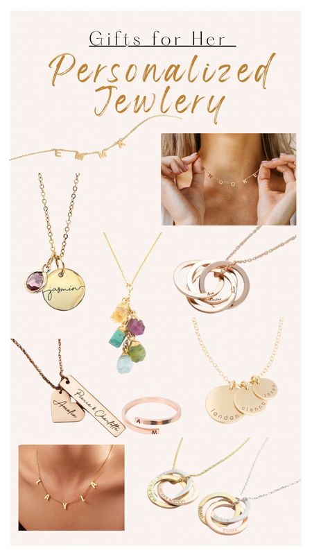 Gifts For Her~Personalized Jewelry 
Many of these items are on sale right now. 
#LTKGiftGuide #Giftsforher #jewelry

#LTKGiftGuide #LTKstyletip #LTKbeauty