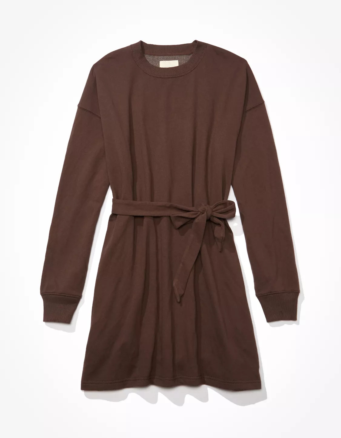 AE Tie-Waist Fleece Mini Dress | American Eagle Outfitters (US & CA)