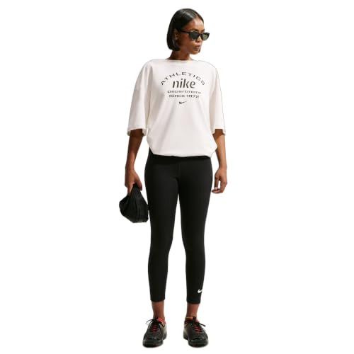 Nike Women's Sportswear Classic High-Waisted 7/8 Leggings, Black/White, Medium | Amazon (US)