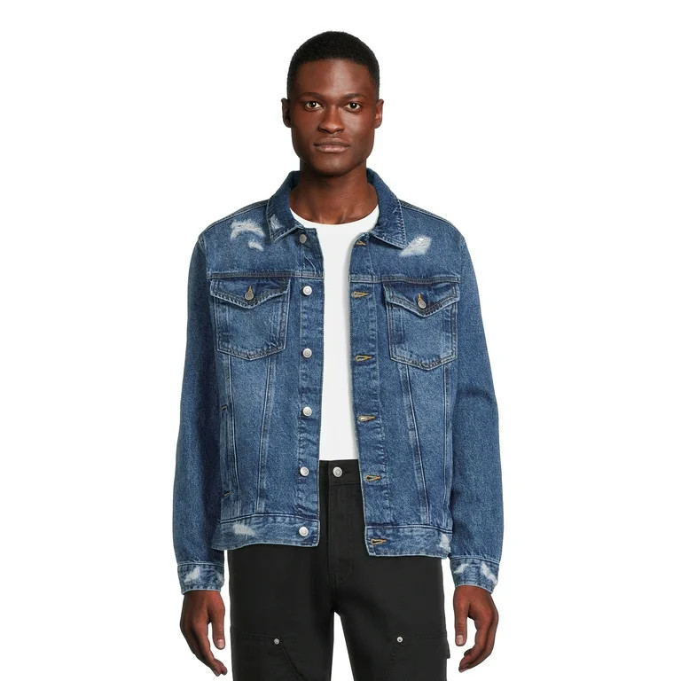 No Boundaries Men's Denim Trucker Jacket | Walmart (US)