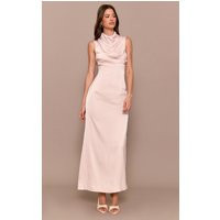 Oyster Satin High Neck Midaxi Dress | PrettyLittleThing US