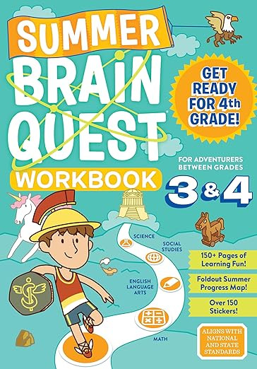 Summer Brain Quest: Between Grades 3 & 4      Paperback – Sticker Book, April 18, 2017 | Amazon (US)