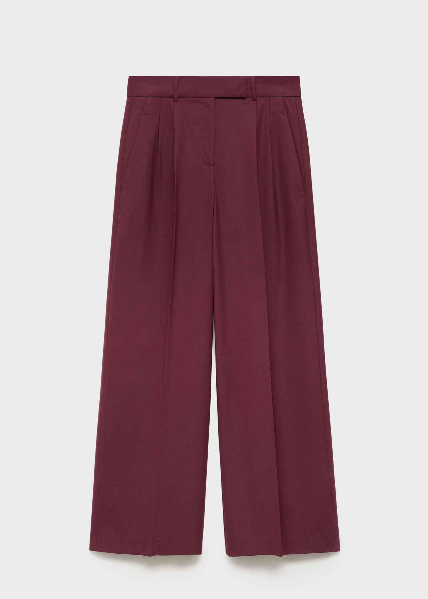 Wideleg pleated wool trousers - Women | MANGO United Kingdom | MANGO (UK)