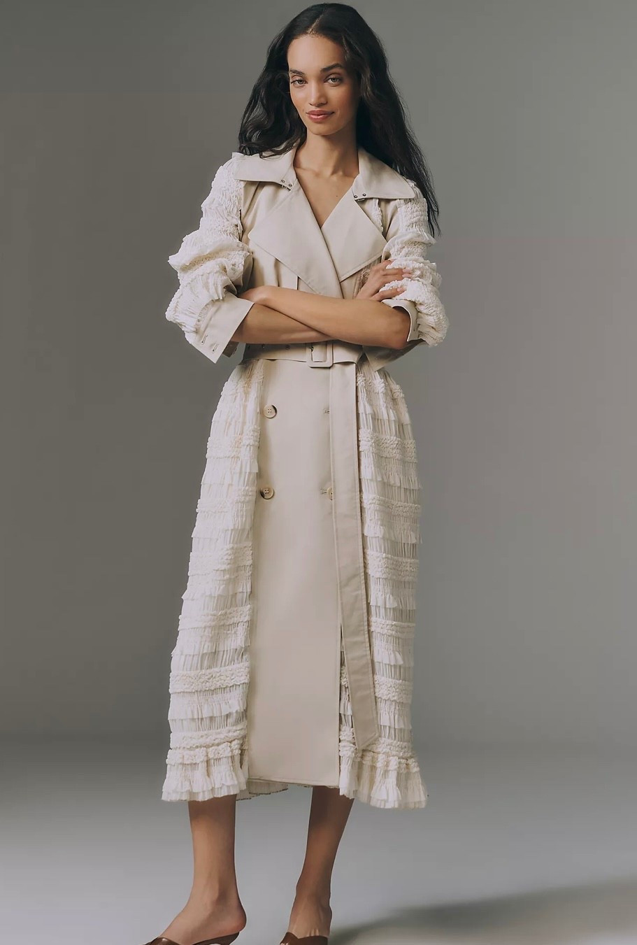 Les Filles ruffled Trench 

#LTKmomlife #LTKootd #LTKSeasonal