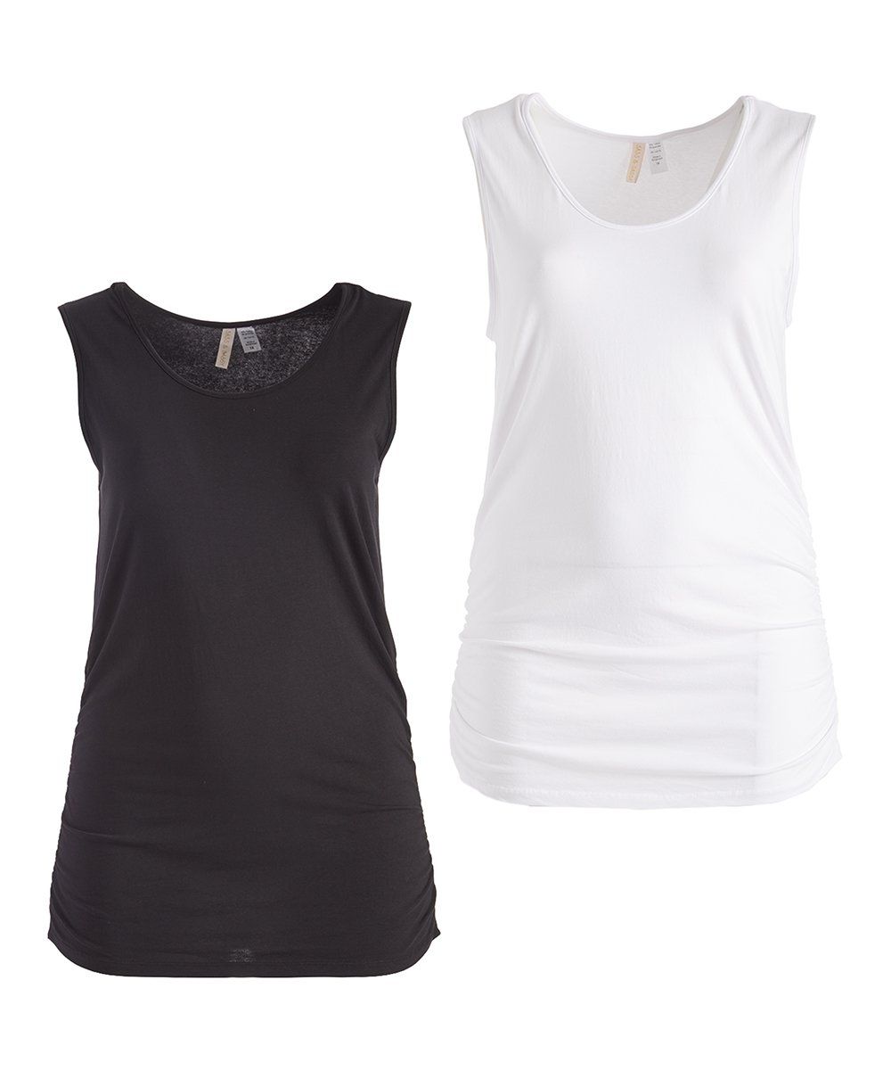 Black & White Basic Tank Set - Plus | zulily