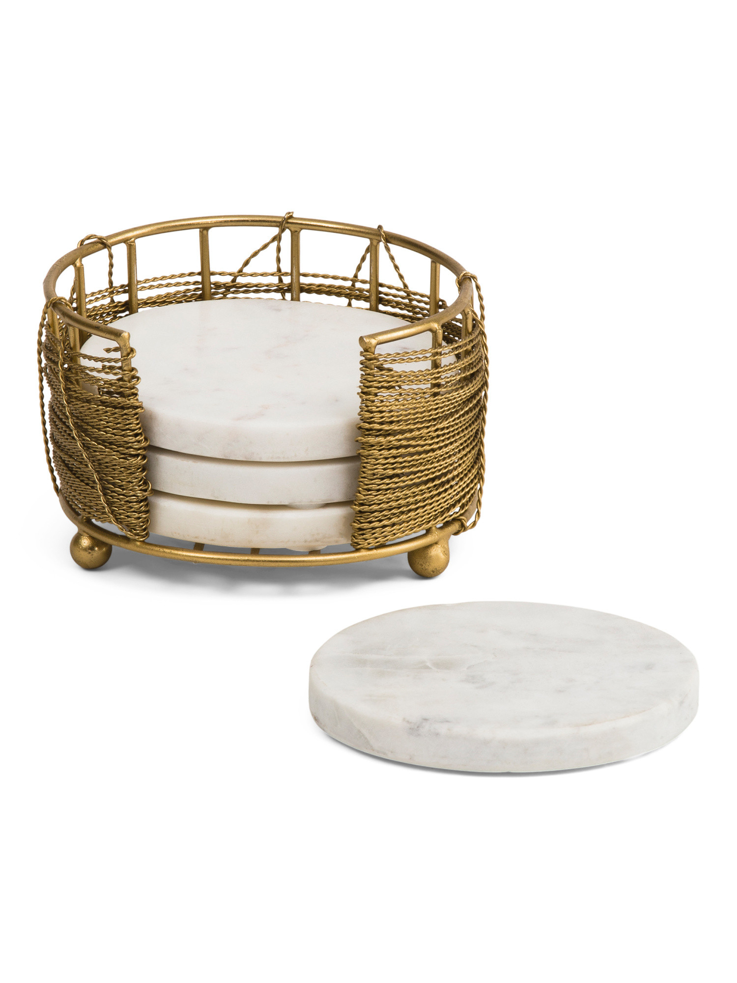 4pk 4in Terrazzo Coasters With Holder | TJ Maxx