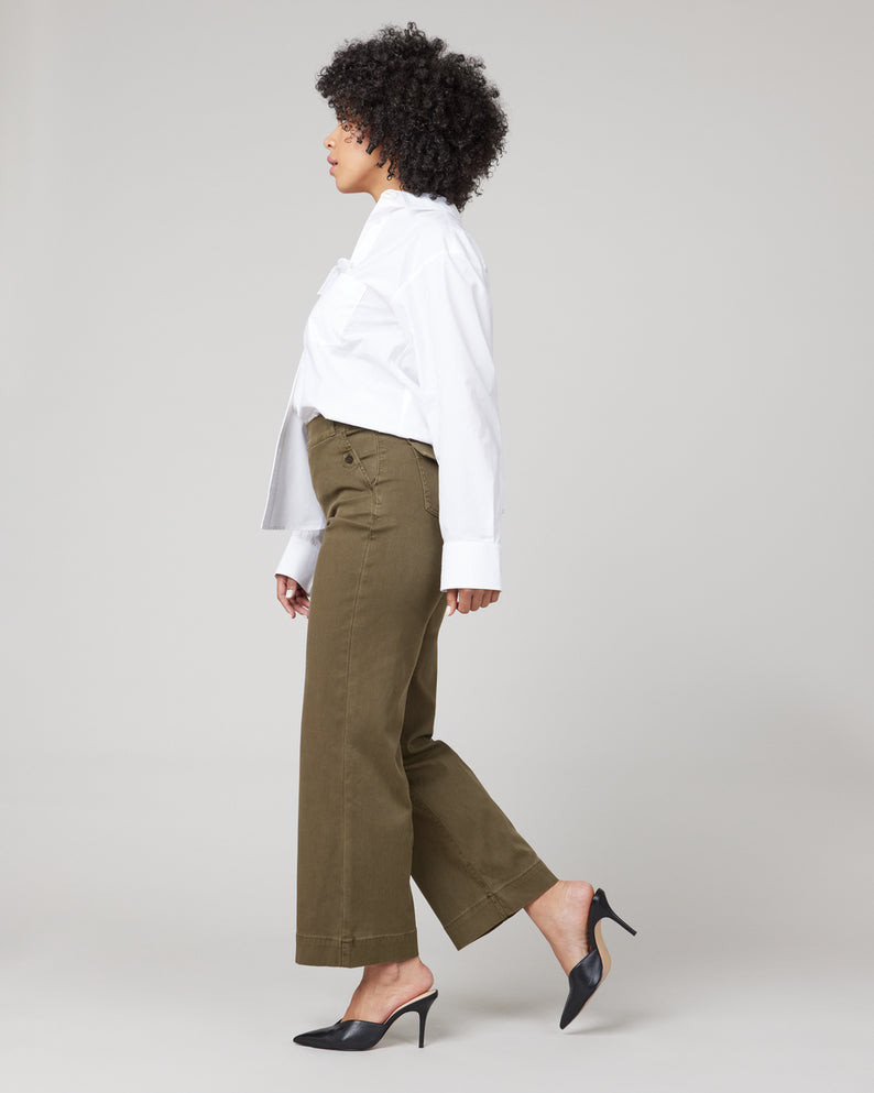 Stretch Twill Cropped Wide Leg Pant | Spanx