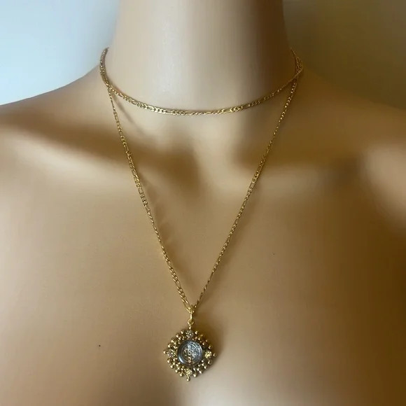 Virgins Saints & Angels VSA Gold San Benito Petite Cloister Charm Necklace | Poshmark