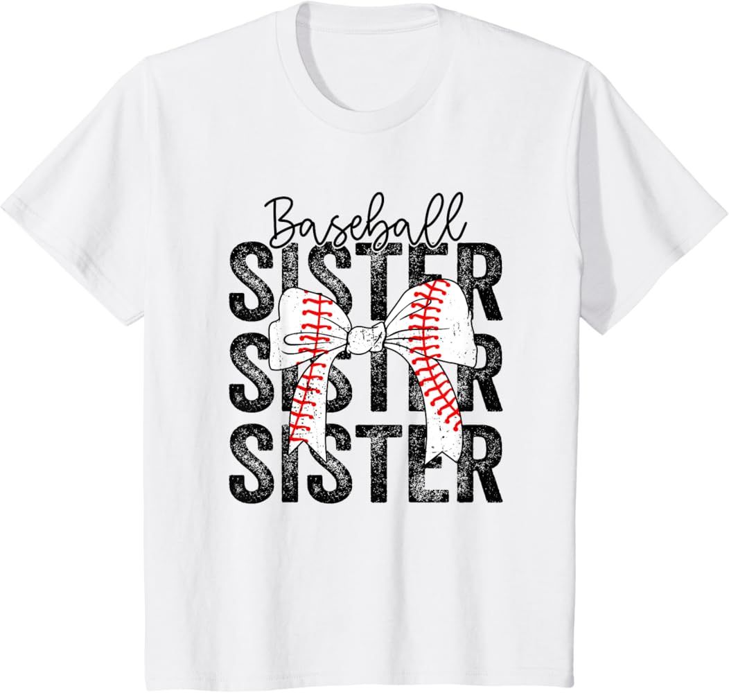 Baseball Sister Funny Baseball Life Softball Life Girl Women T-Shirt | Amazon (US)