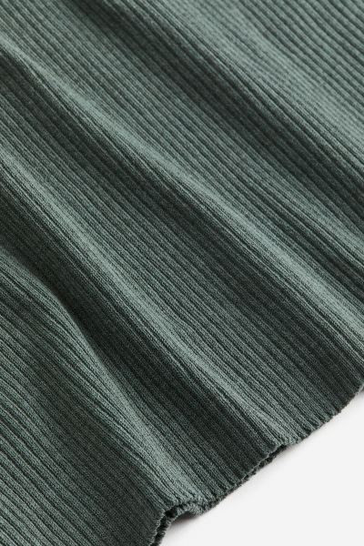 Rib-knit bodycon dress - Dusty green - Ladies | H&M GB | H&M (UK, MY, IN, SG, PH, TW, HK)