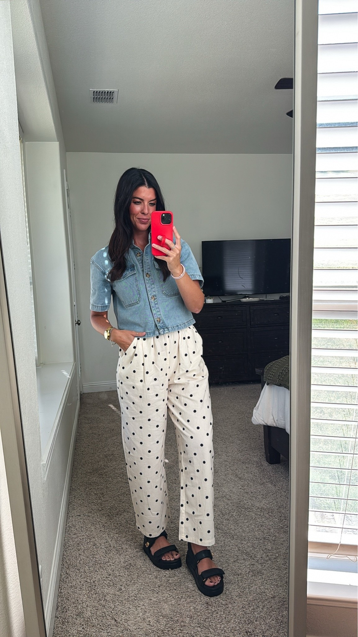Fun pants and a denim crop.. yes please! 

Wearing a small in both

#LTKootd #LTKgrwm