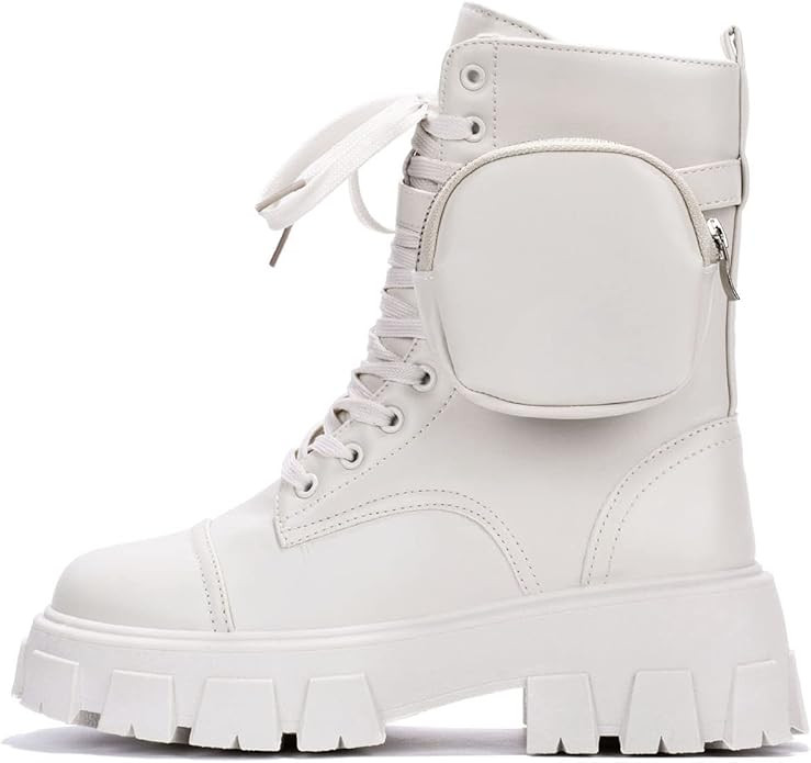 Cape Robbin Monalisa Women's Combat Boots - Ankle Boots for Women with Side Zipper and- Pouch - W... | Amazon (US)