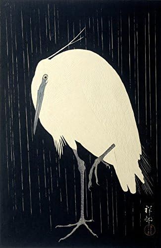 Japanese Art Print - Heron in Rain by Ohara Koson | Amazon (US)