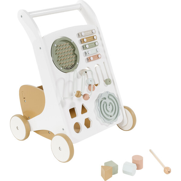 Wooden Activity Walker With Basket, Bicotti | Maisonette