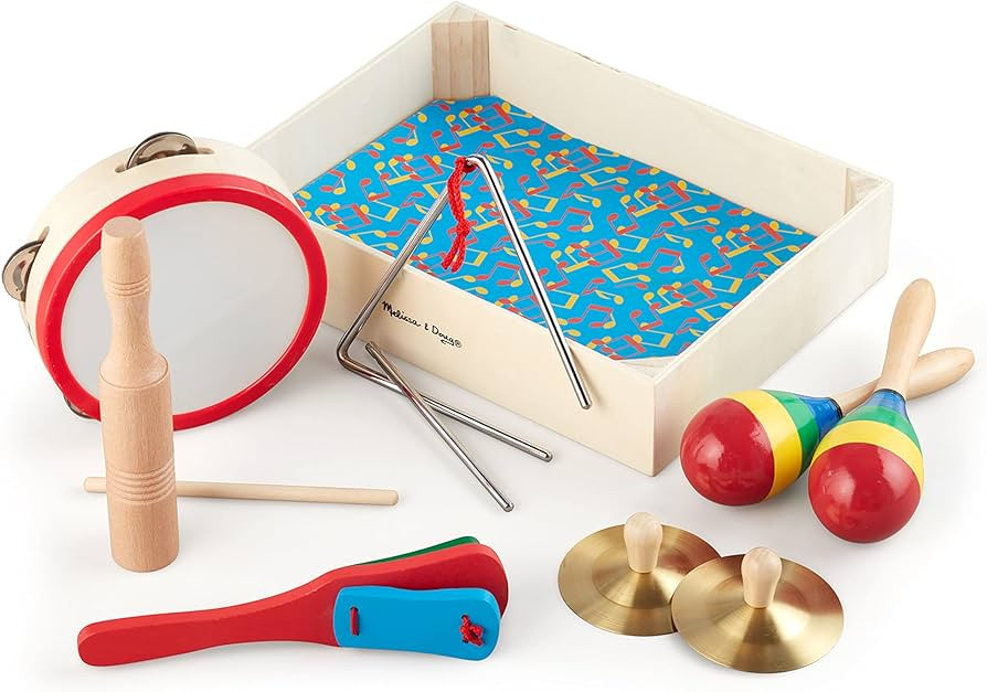 Melissa & Doug Band-in-a-Box Clap! Clang! Tap! - 10-Piece Musical Instrument Set | Amazon (US)