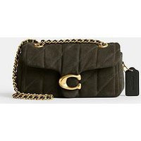 Coach Quilted Suede Tabby Shoulder Bag 20 With Chain - Green | Very (UK)