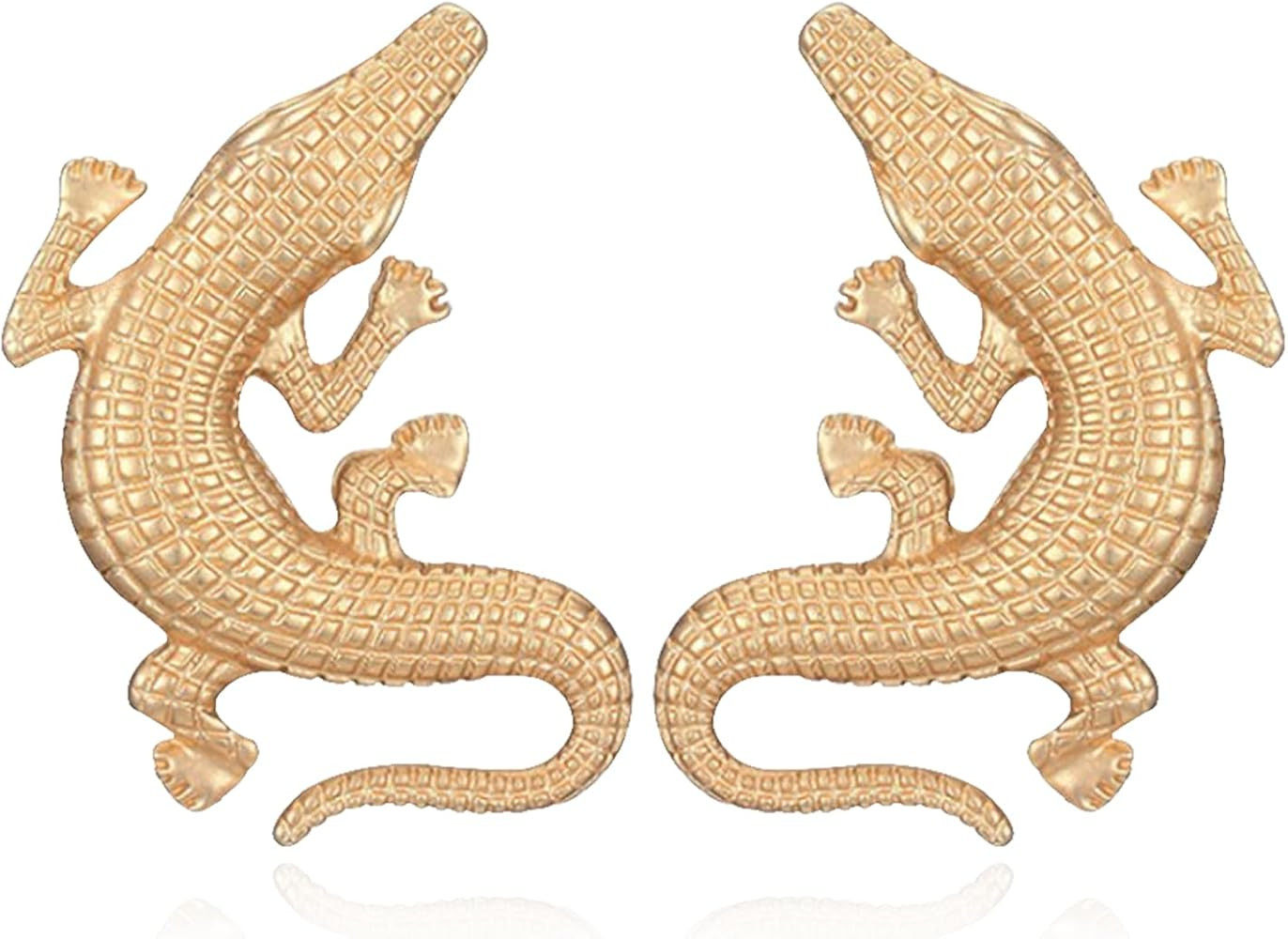 Gold Crocodile Drop Dangle Earrings for Women punk Charm Alligator Animal Pendant Earrings Statem... | Amazon (US)