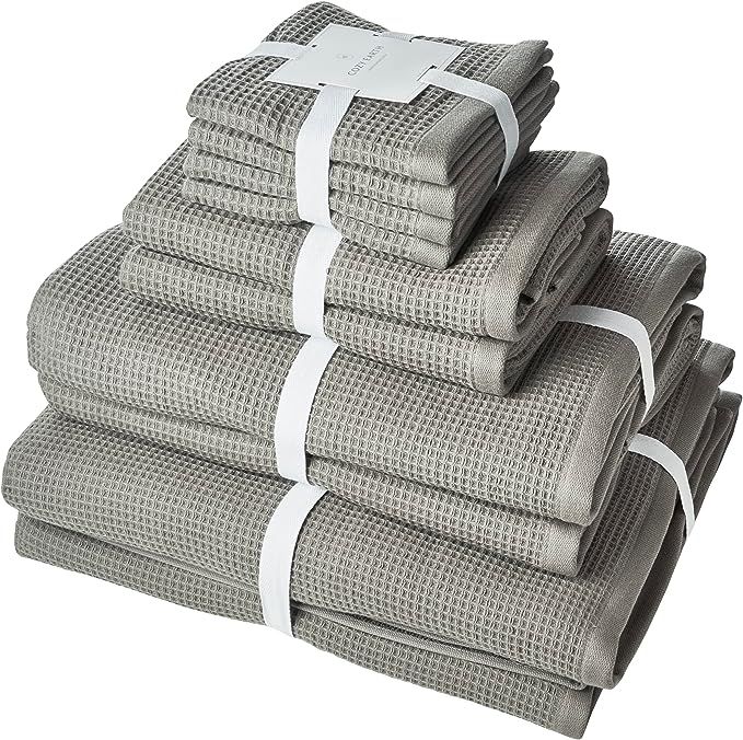 Cozy Earth Charcoal Waffle Bath Towel Bundle | Amazon (US)