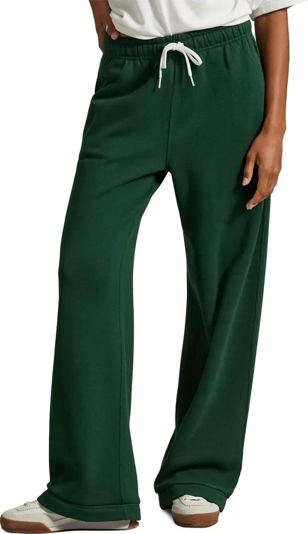 Wide Leg Cotton Blend Fleece Sweatpants | Nordstrom