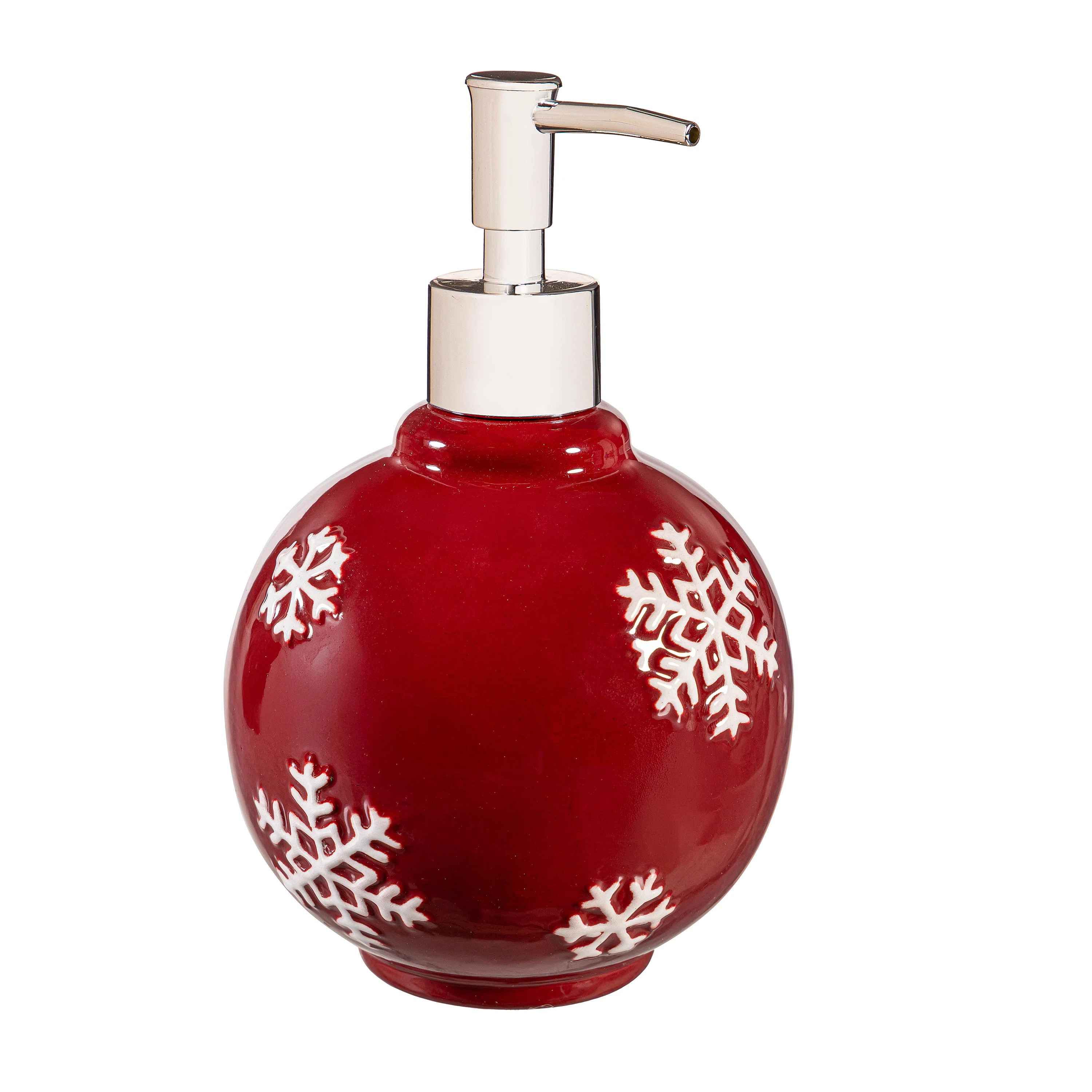 Ceramic Ornament with Snowflakes Soap Dispenser | Wayfair North America