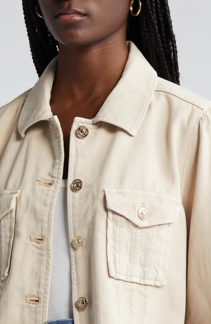 Pacey Raw Hem Crop Twill Jacket | Nordstrom