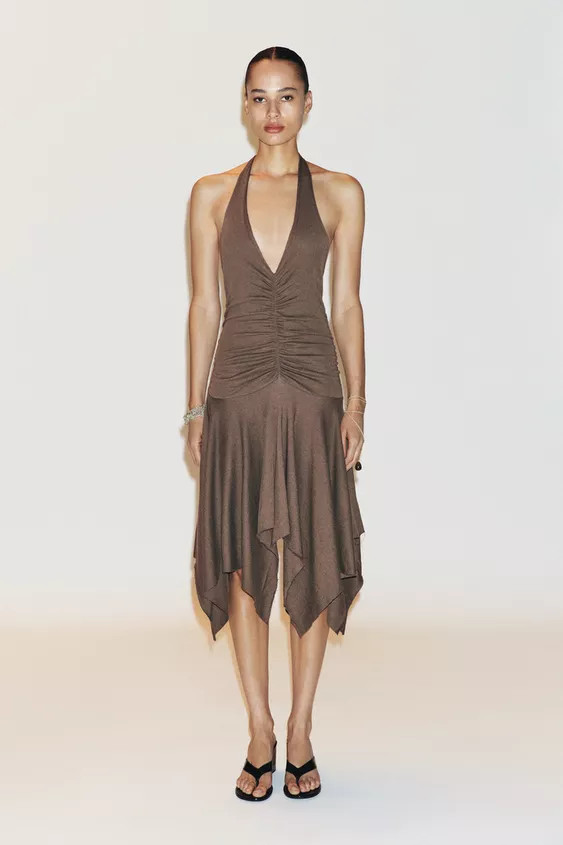 ASYMMETRIC HALTER DRESS | Zara US