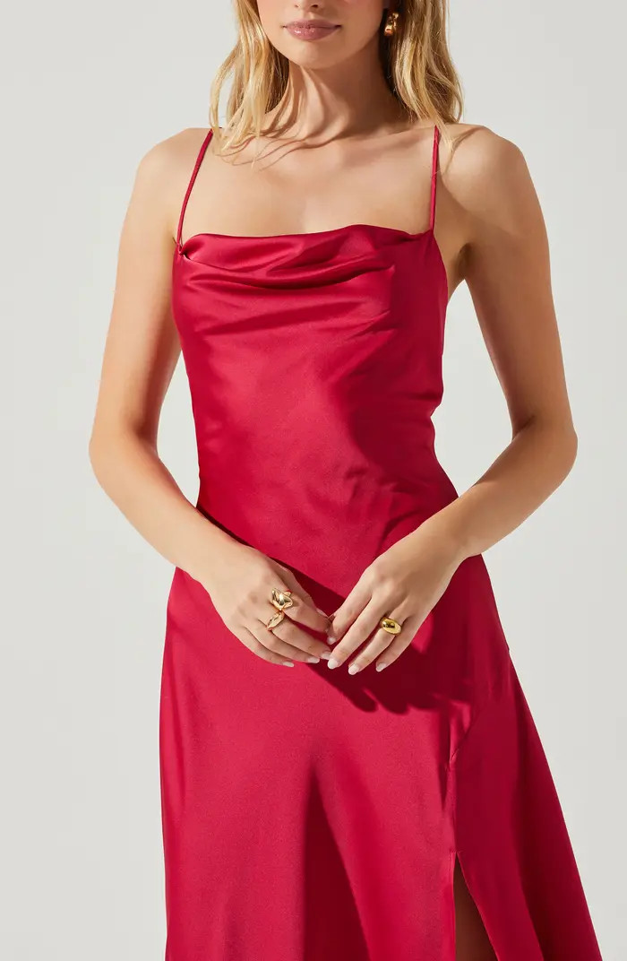 ASTR the Label Gaia Cowl Neck Satin Dress | Nordstromrack | Nordstrom Rack