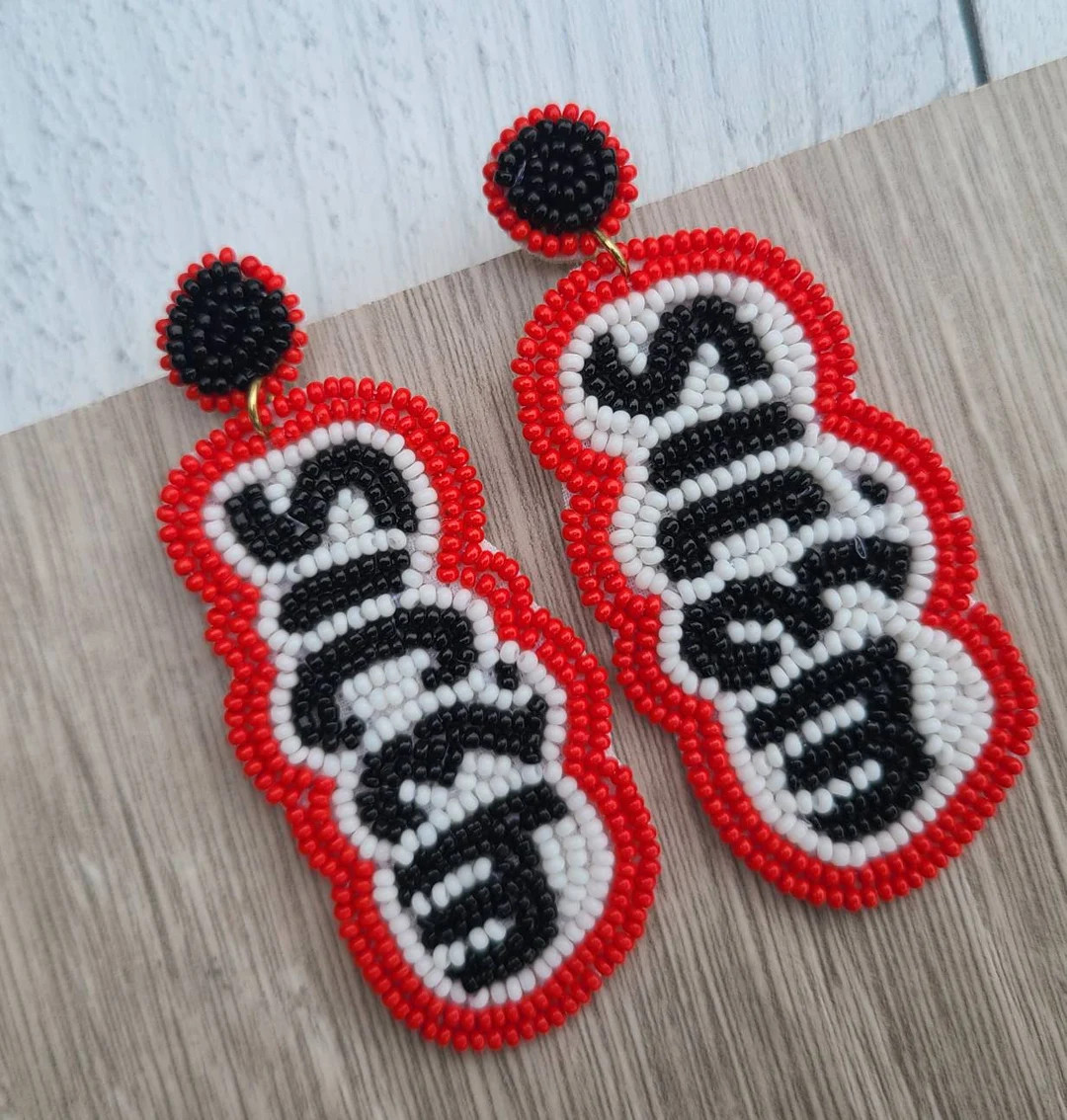 Luxury Beaded Earrings- Bulldogs- Sic'em | Etsy (US)