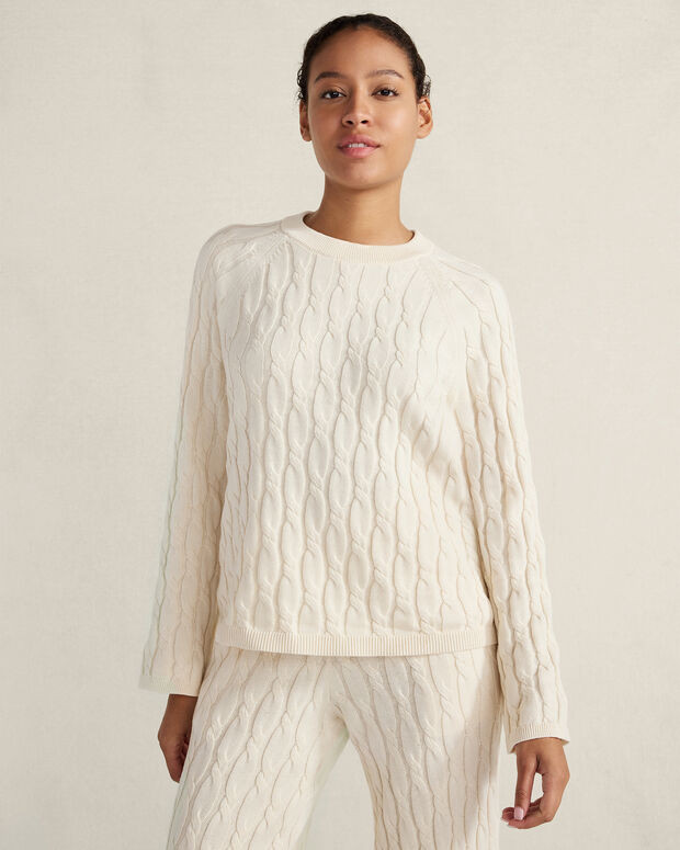 Cotton Cashmere Cable Knit Sweater | Talbots