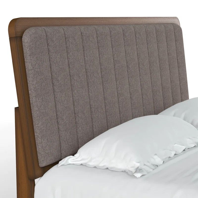 Bollen Solid Wood Upholstered Headboard Bed Frame | Wayfair North America