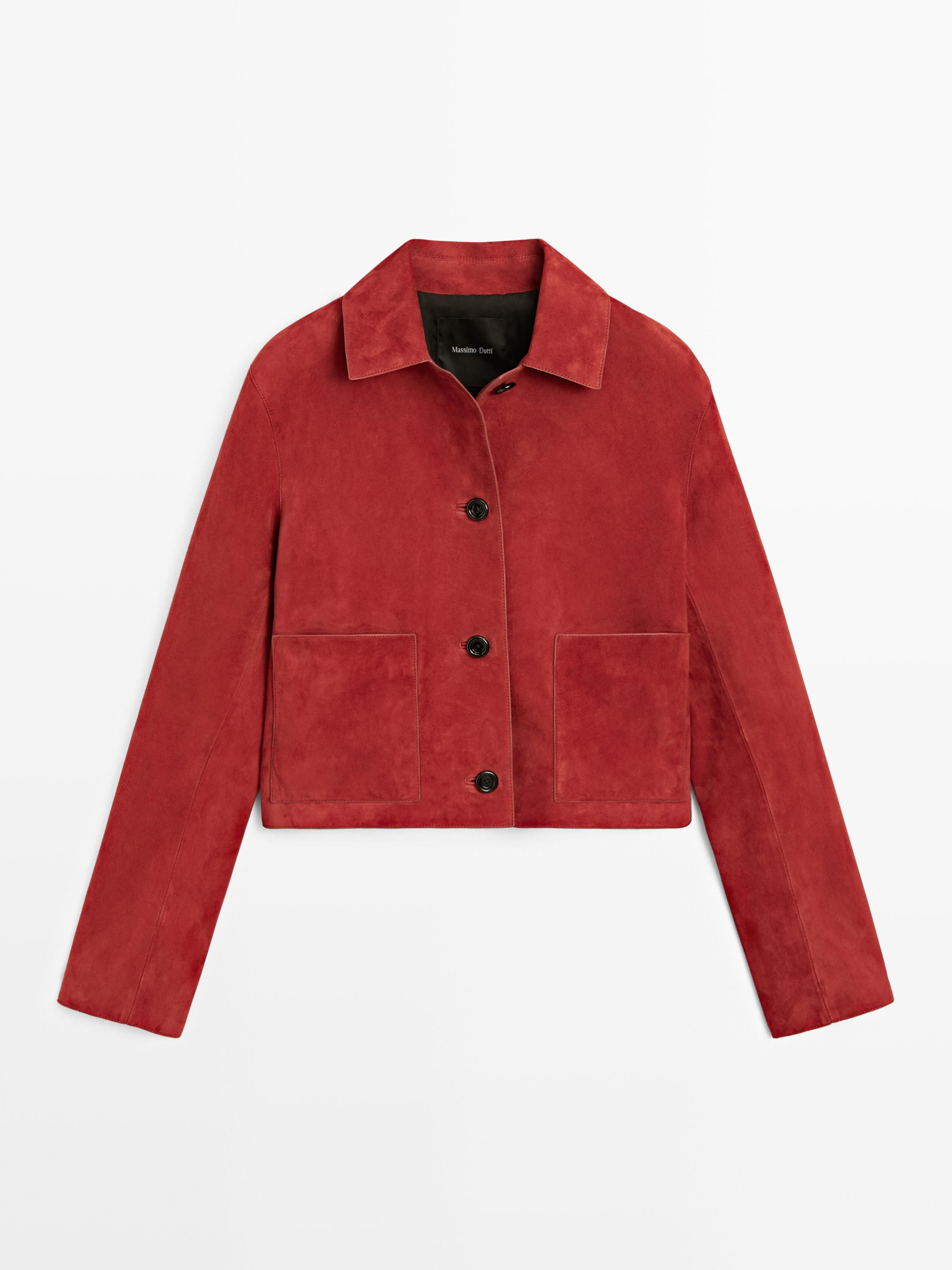 Short suede leather jacket | Massimo Dutti UK