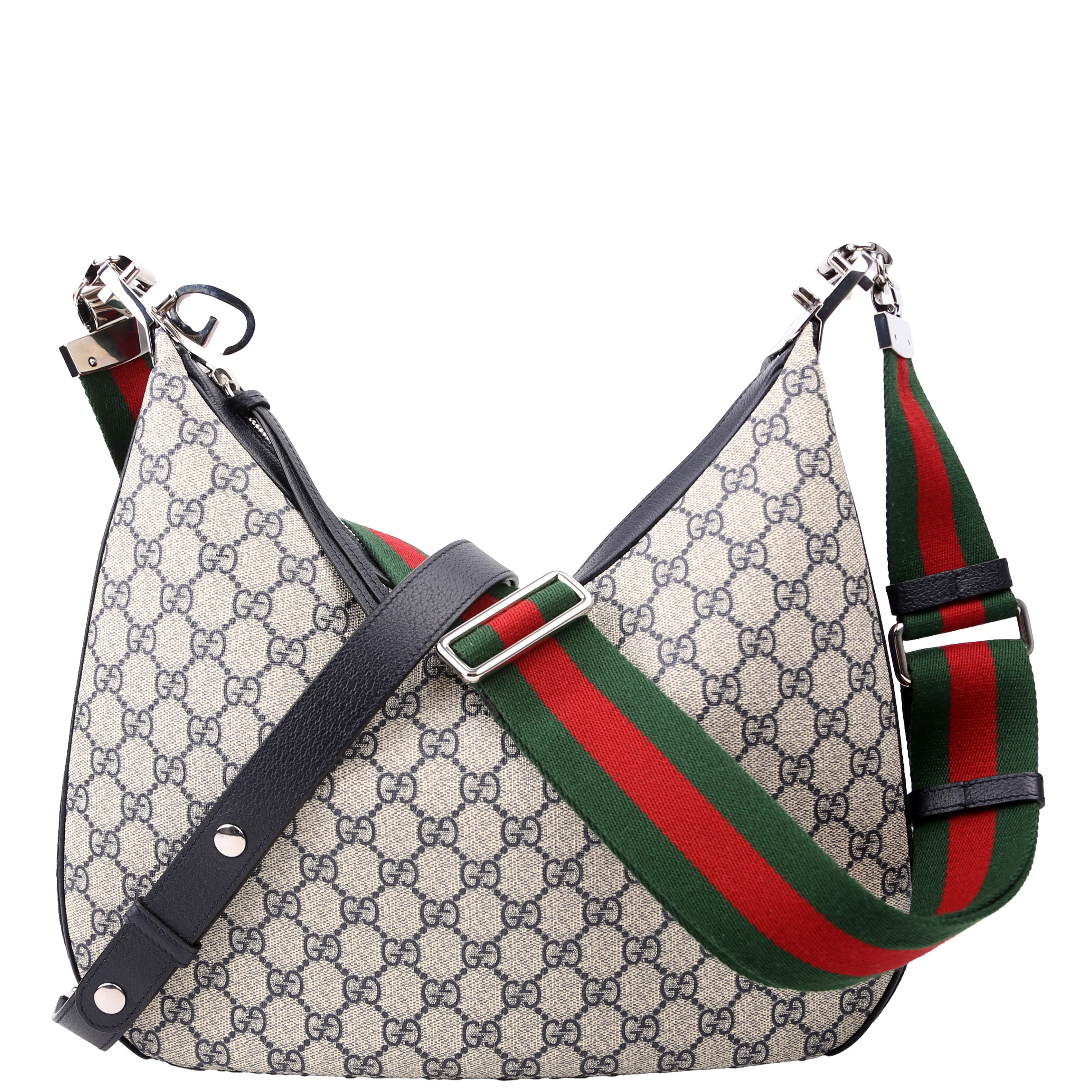 Attache GG Supreme Shoulder Bag Medium Blue | Keeks Designer Handbags