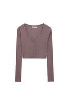 Cropped long sleeve T-shirt | PULL and BEAR UK