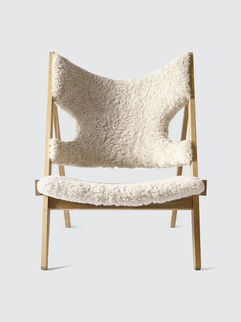 Knitting Chair, Sheepskin Upholstery | Verishop