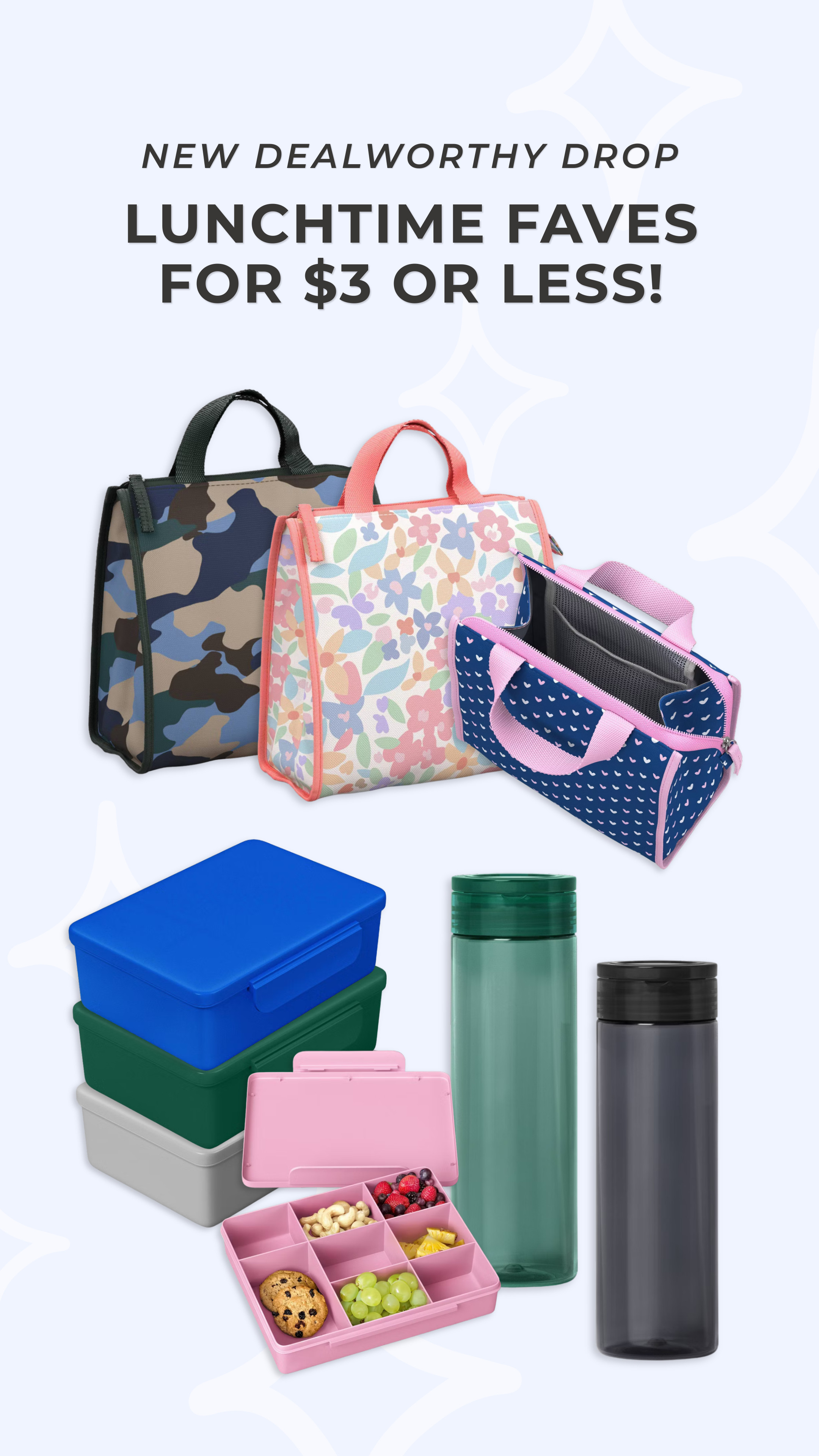 Proof you don't have to spend a fortune to pack a lunch they'll love. 💛 Grab the NEW Dealworthy lunchtime essentials for $3 or less! 

 #LTKU #LTKKids