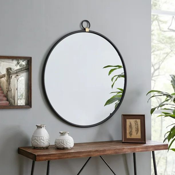 FirsTime & Co.® Marshall Black Round Mirror, American Crafted, Satin Black, 32.5 x 1 x 36 in, (7... | Walmart (US)