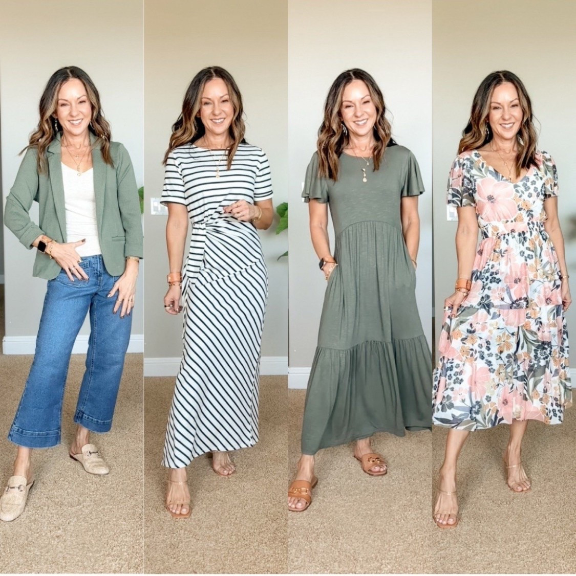 Spring Outfits

  
For Reference: I’m 5’1”. 107lbs dresses XS
Cropped jeans 25” size  0  runs big. Size down 1 size  
Tank XS
Waffle knit Blazer XS
Spring is here, and these pieces are everything! ✨ From trending cropped denim to the cutest waffle knit blazer and gorgeous maxi dresses—perfect for Easter, Mother’s Day, and everyday chic! 💐


Maurices  spring outfits  Mother’s day  Easter dress  dresses  maxi dress  jeans  blazer  shirt  striped dress  ruffle dress  sale alert  EverydayHolly 

#LTKPetite #LTKFindsUnder50 #LTKSpringSale