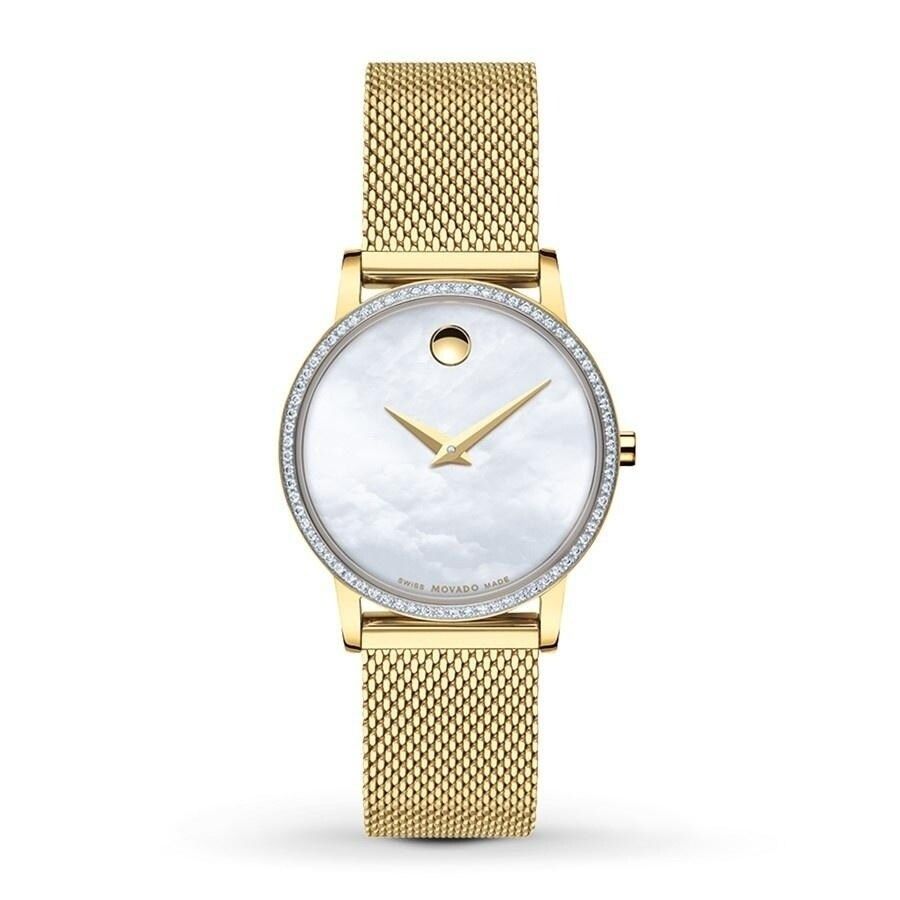 Movado Women's 0607307 'Museum' Gold-Tone Stainless Steel Watch (30 Meters - Silver - 12mm Strap - 8 | Bed Bath & Beyond
