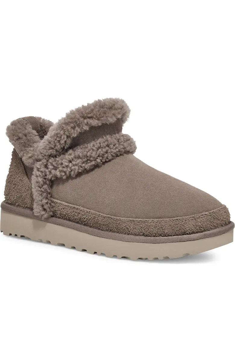 UGG® Classic Ultra Mini Spillseam Genuine Shearling Bootie (Women) | Nordstrom | Nordstrom
