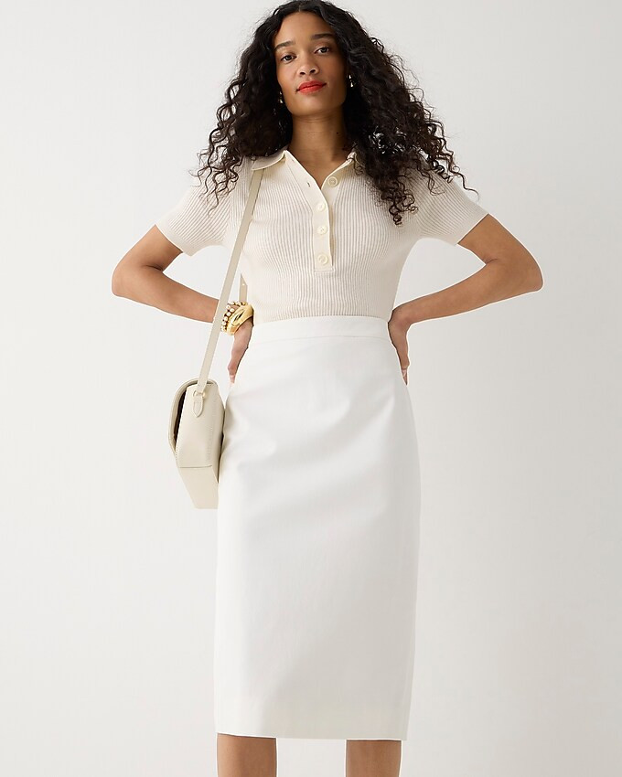 No. 3 Pencil skirt in bi-stretch cotton blend | J. Crew US