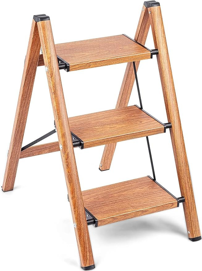 SOLADDER 3 Step Ladder Anti-Slip Foldable Step Stool Aluminum Lightweight with Wide Pedal for Hom... | Amazon (US)