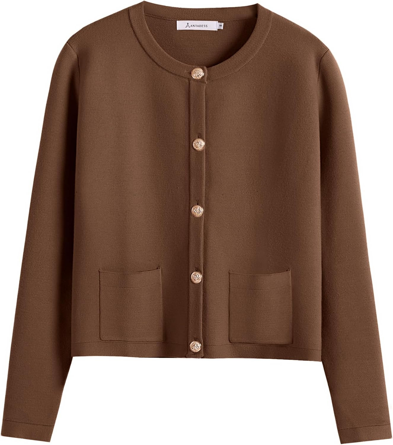 ANRABESS Women's Button Down Cropped Striped Cardigan Sweaters | Amazon (US)