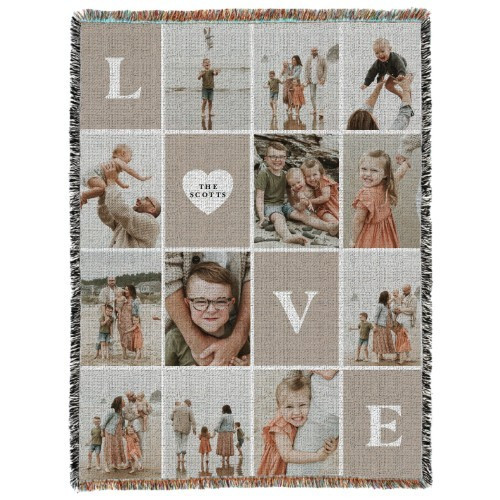 Love Block Collage Woven Photo Blanket | Home Décor| | Shutterfly