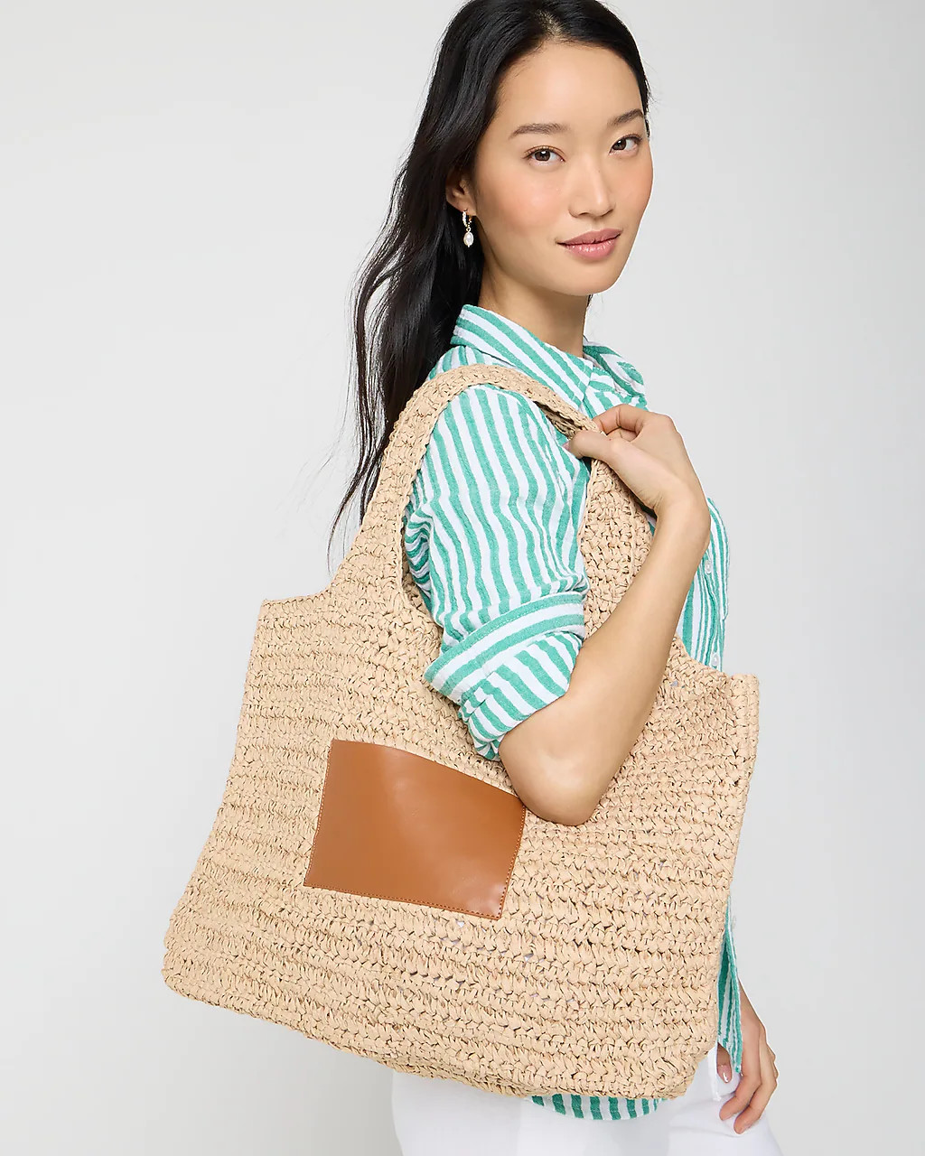 Packable straw tote bag | J.Crew Factory