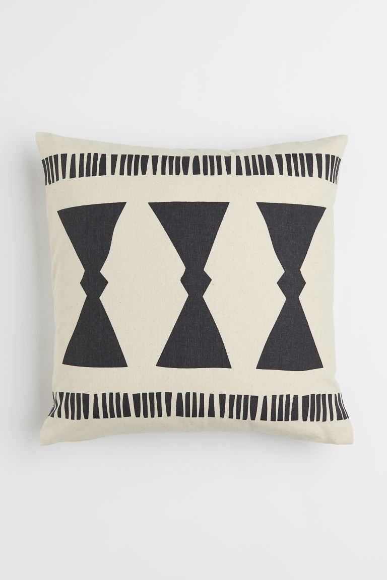 Patterned cotton canvas cushion cover | H&M (UK, MY, IN, SG, PH, TW, HK)