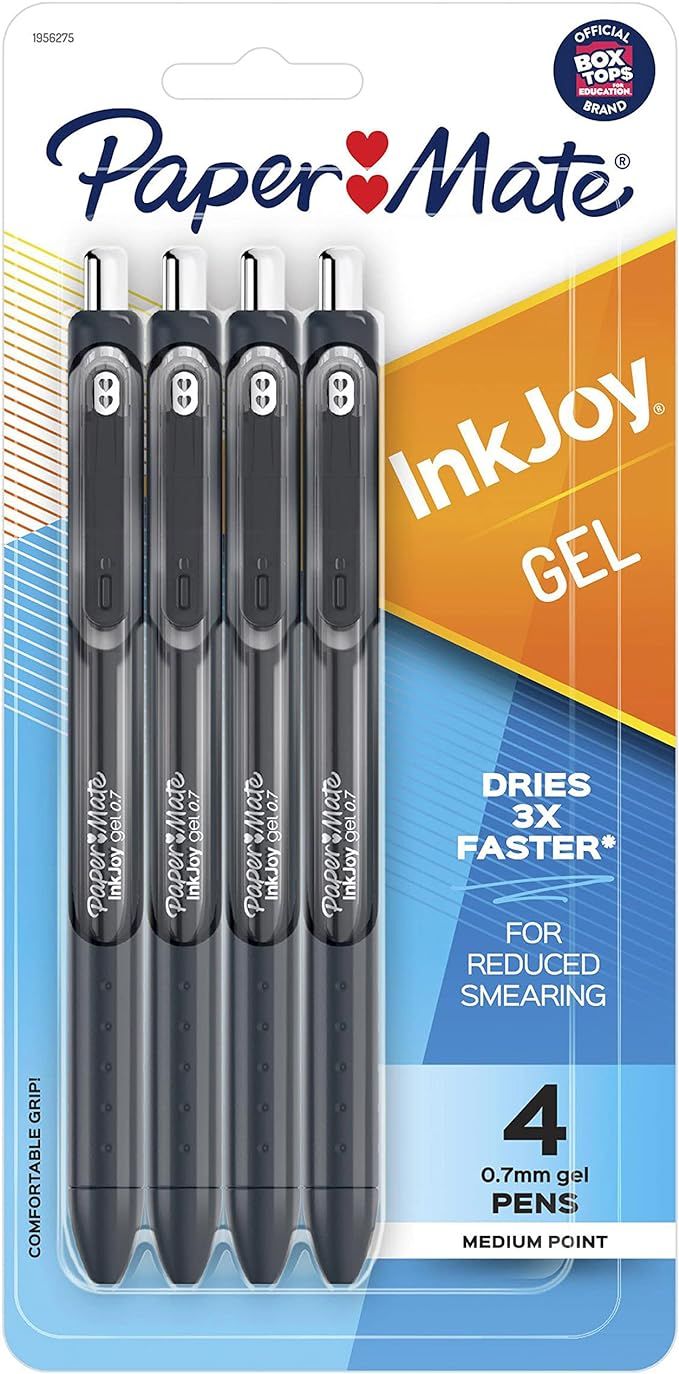 Paper Mate InkJoy Gel Pens, Medium Point, Black, 4 Count | Amazon (US)