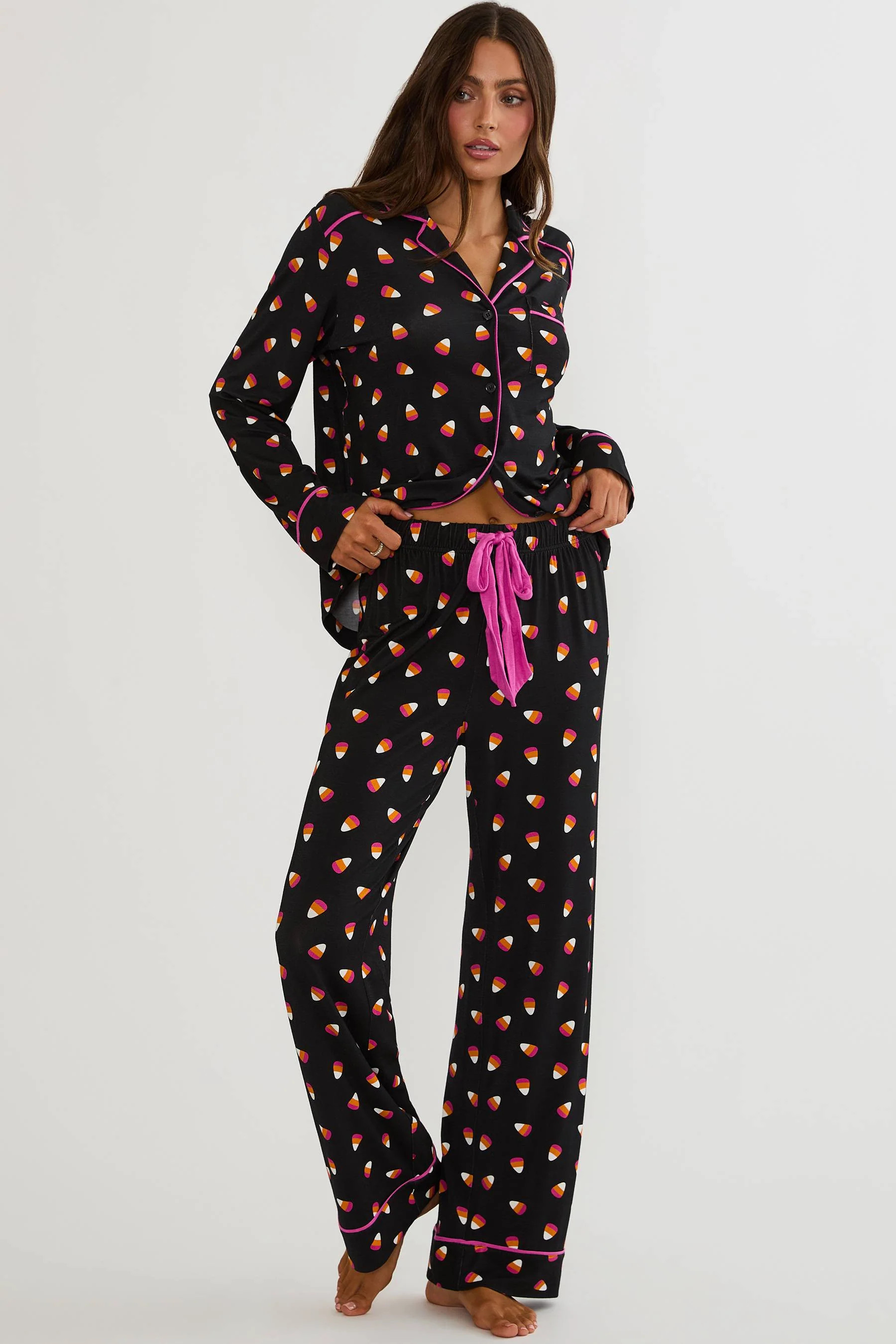 Livy Top & Connie Pant Set Mystical Candy Corn | Halloween Pajamas | Beach Riot | Beach Riot